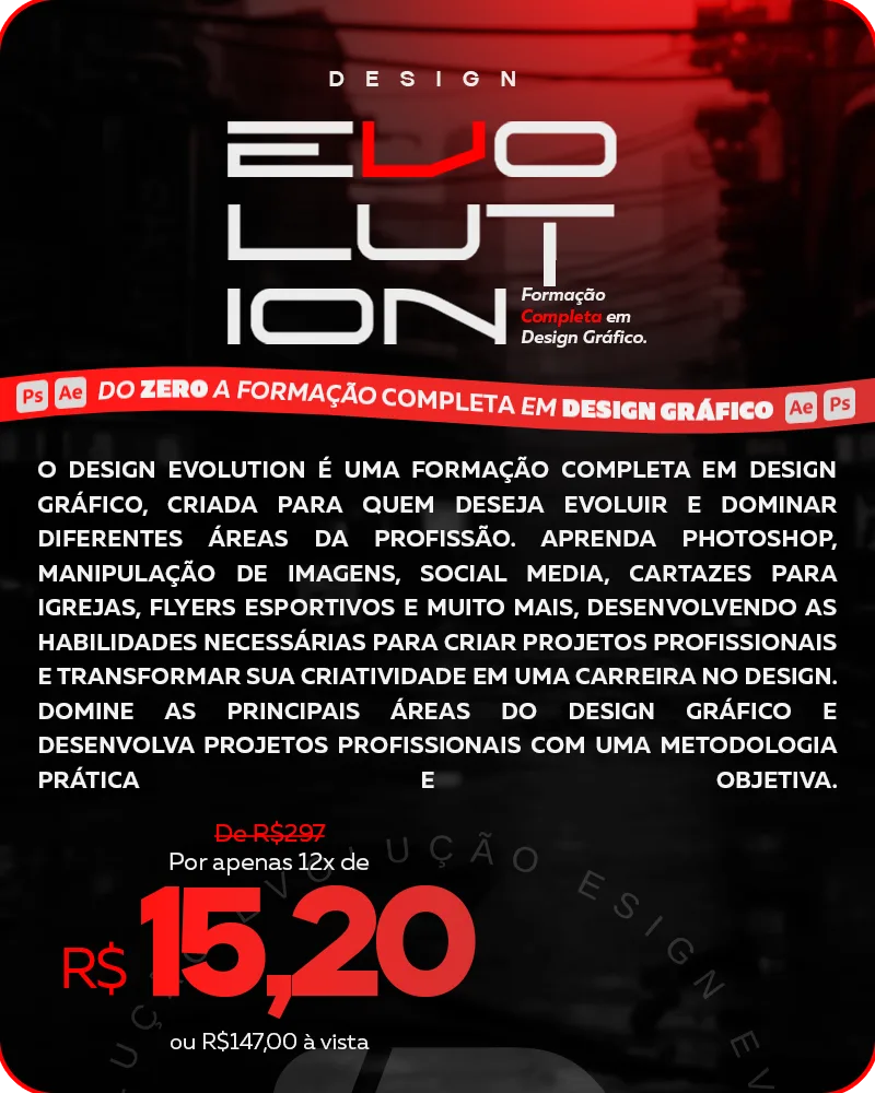 Design Evolution — Do zero à formação completa em Design Gráfico